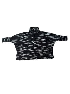 Intermix Chunky Sweater Black White Turtleneck Wool Thick Small Cozy